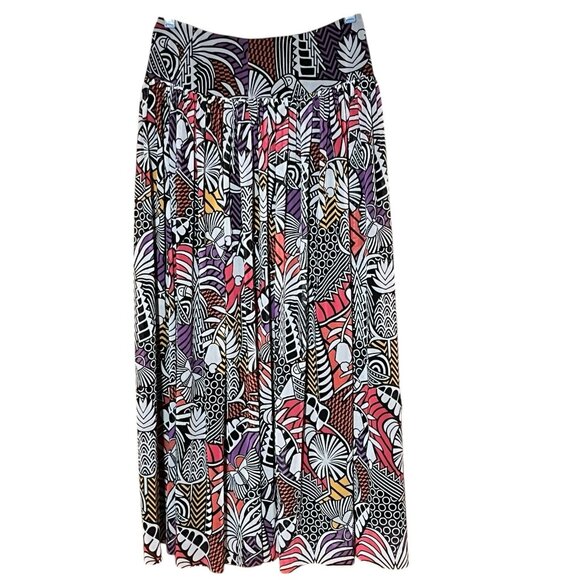 NWT Farm Rio for Anthropologie Tropical Lined Layered Side Zip Maxi Skirt S - Picture 1 of 7